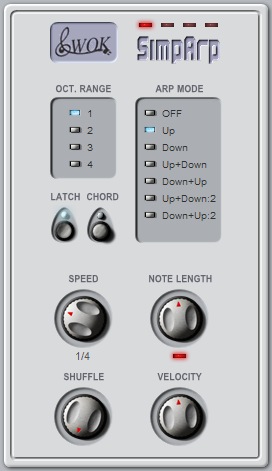 Simple Arpeggiator MIDI VST plugin by WOK
